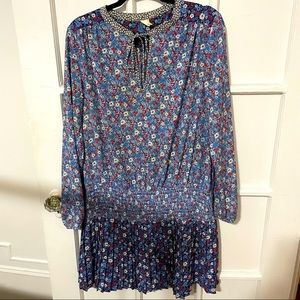 Floral Gap Dress Blue, Red, White